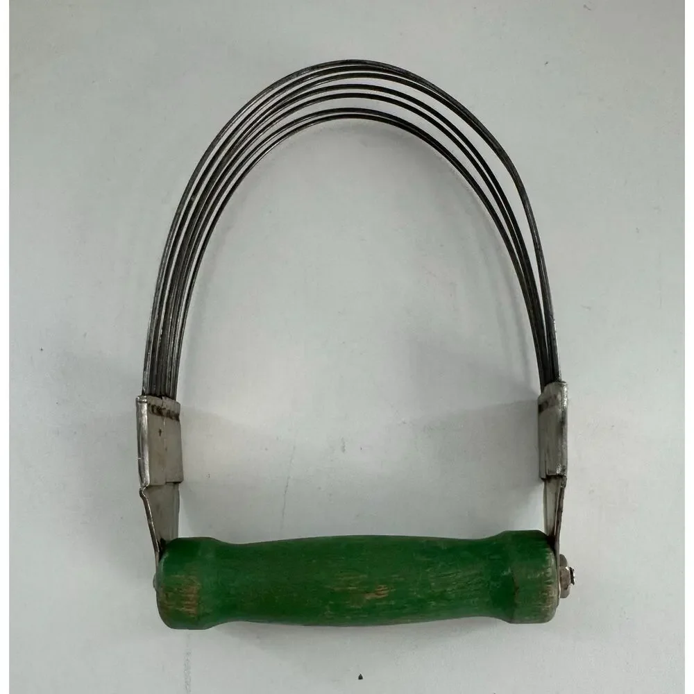 Vintage Green Wooden Handle Pastry Dough Cutter Androck USA